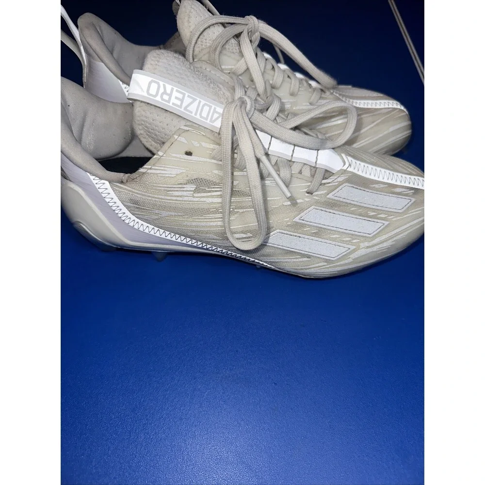 Adidas ADIZERO 12.0 Football Cleats Triple White GX5413 Men's Size 7.  Looks NEW